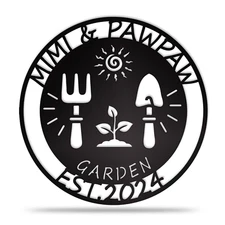 Editable Garden tools Metal Garden Sign - Outdoor Garden Sign - Custom Garden 