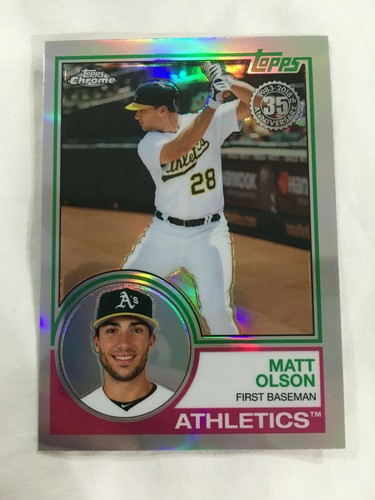 MATT OLSON ROOKIE TOPPS CHROME 2018 ANNIVERSARY OAKLAND AS RC BASEBALL 