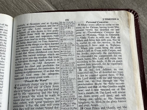 HOLY BIBLE 1998 NASB Updated Edition Genuine Leather Burgundy Lockman Ultrathin - Imagen 7 de 11