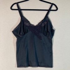 Vintage Aristocraft Babydoll Top Sz 34 Black V-Neck Lace Cami Fairy Grunge