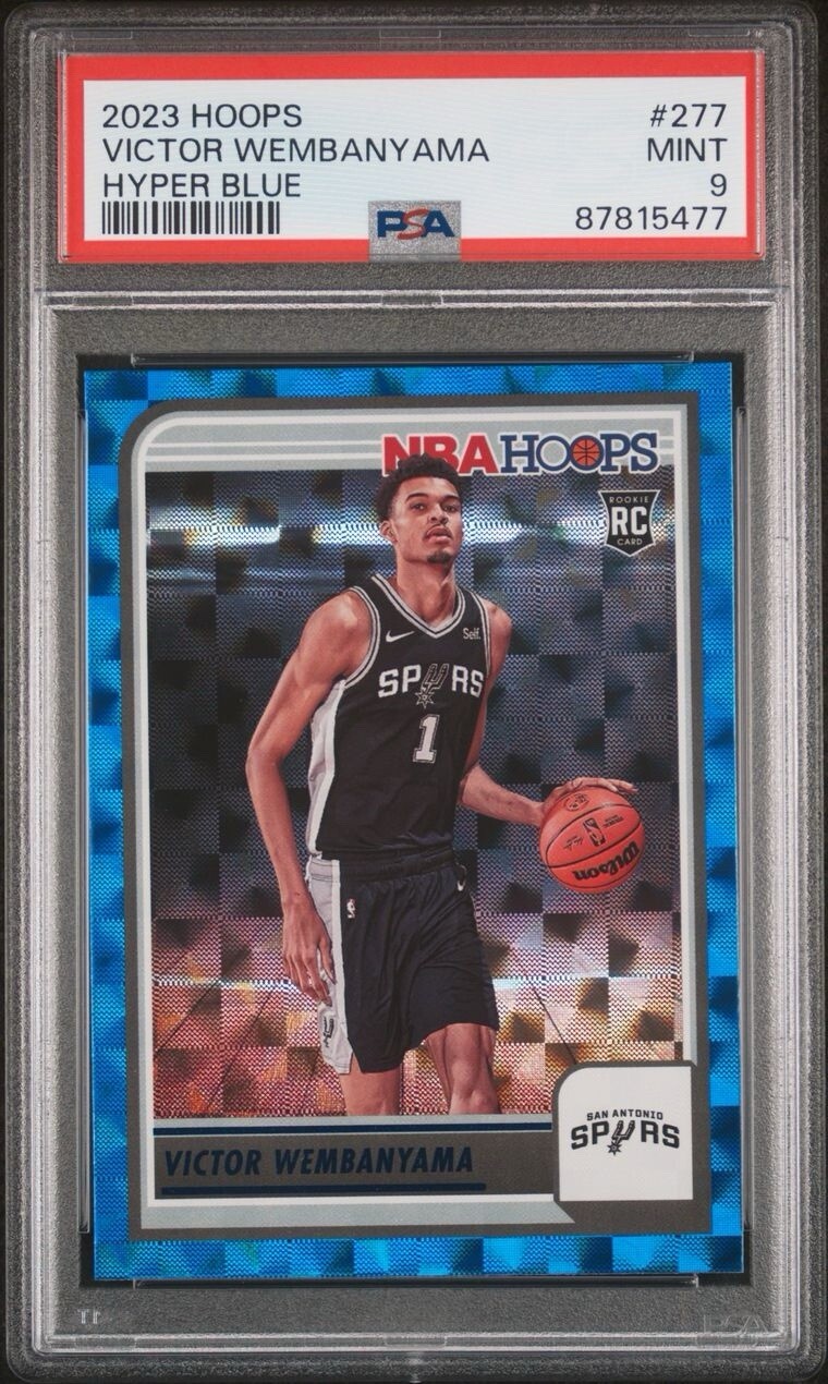 2023 NBA Hoops Victor Wembanyama #277 Hyper Blue Parallel Rookie PSA 9!