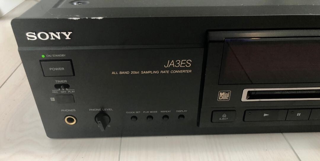 Sony MDSJA3ES MD Deck Minidisc Player w/ Remote, Cable Operation