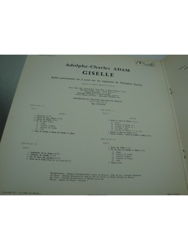 ALGIS JURAITIS/THEATRE BOLCHOI DE MOSCOU Giselle ADAM ballet en 2 actes 2LP's Ch - Imagen 2 de 4