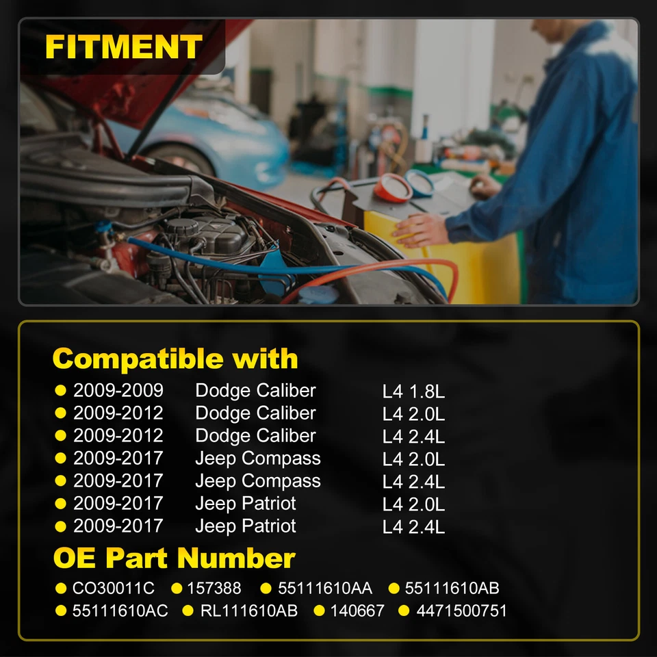 Compressor AC A/C com embreagem para Dodge Caliber 2009-12 Jeep Compass Patriot 09-17 - Imagem 2 de 4