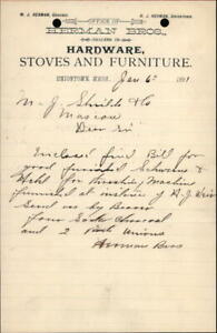 1891 Uniontown Washington (WA) Letter HERMAN BROS.,M. J. Shields &amp; Co. Letter wi