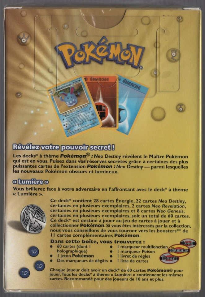 LUMIERE Pokemon FRENCH Neo Destiny LIGHT Theme Deck - FACTORY SEALED - Image 2 of 4