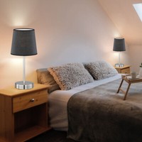 2X Nachttischleuchte Tischlampe Schwarz Textil Wohnzimmerlampe Leselampe H 32Cm