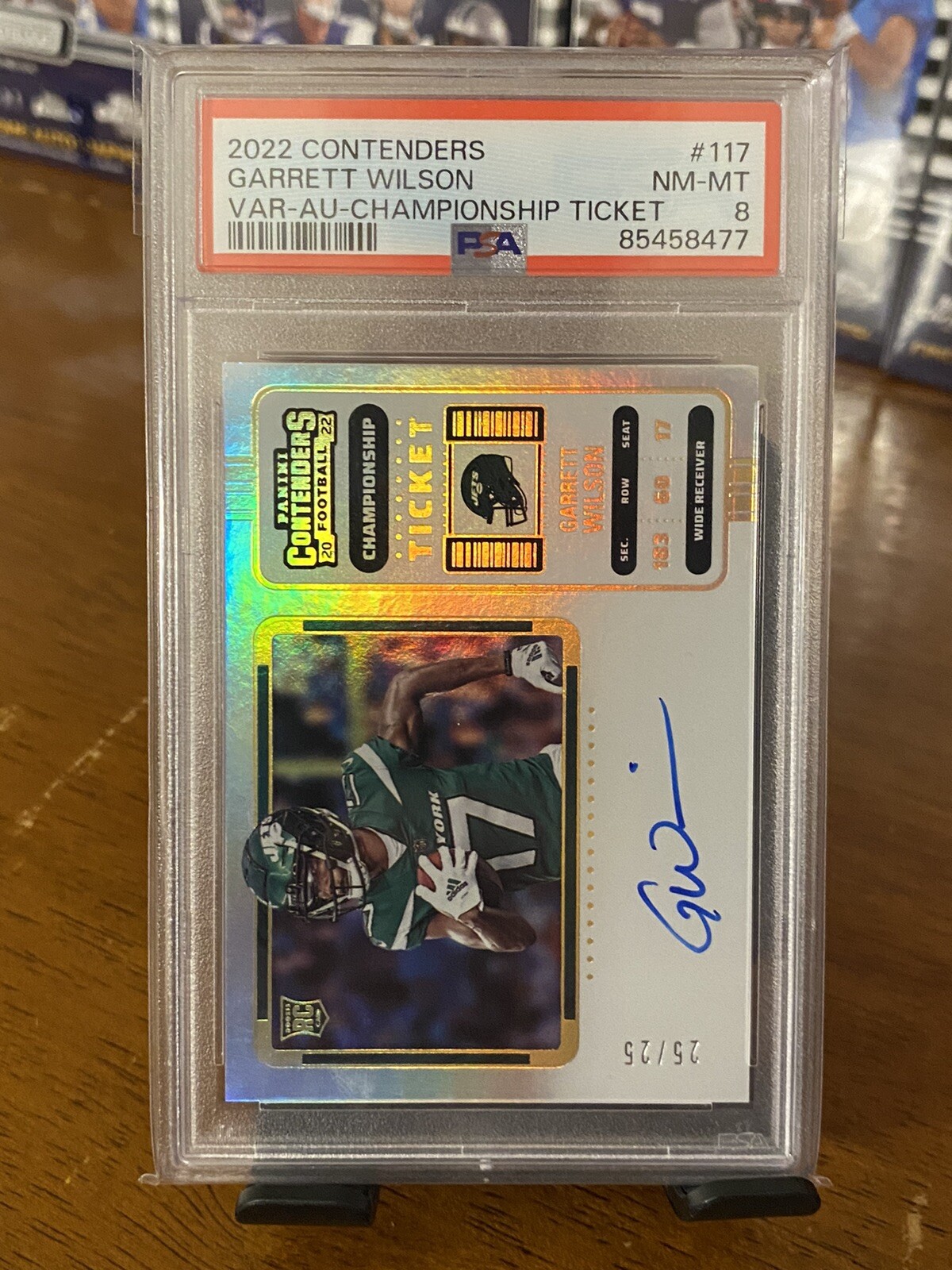 2022 Contenders Garrett Wilson Variation Championship Ticket Auto RC 25/25 PSA 8