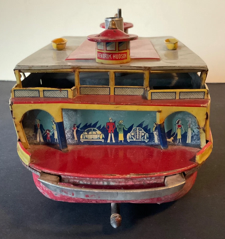 ANTIQUE TIN TOY BOAT SHIP HENDRIK HUDSON LACKAWANNA RAILROAD JAPAN ENGLAND SHIP - Image 4 of 4