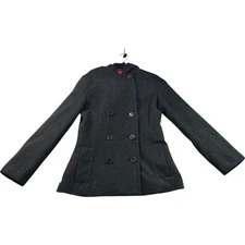 Esprit Outerwear Coat Womens Size Small Gray Long Sleeve Buttons Pockets