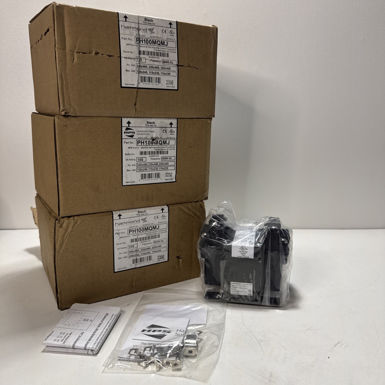 Hammond HPS   PH100MQMJ    50/60Hz 100VA Industrial Control Transformer,  NEW