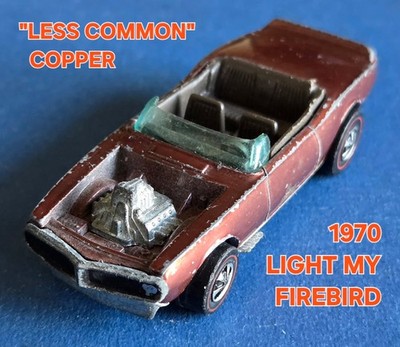 Hot Wheels Redlines  1970 Light My Firebird ''LESS COMMON'' COPPER HK Dark Int