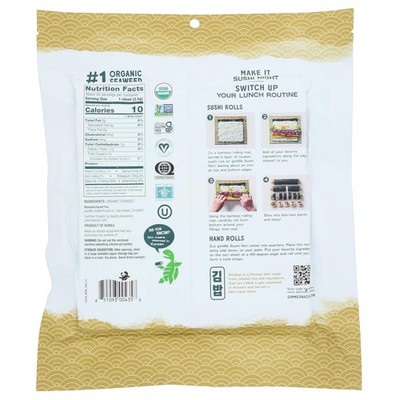 Certified Organic Seaweed Nori Sheets 50 Pack