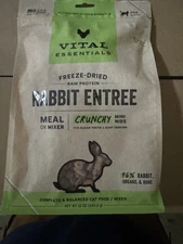 Freeze Dried Raw Cat Food, Rabbit Mini Nibs Entree, 12 oz Fresh Expires 6/2027