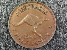 1941 Australia Half Penny World, Foreign Coin KM#41 (z861)
