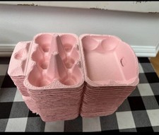 24 Pack Egg Cartons for Chicken Eggs Half Dozen Pink Egg Cartons