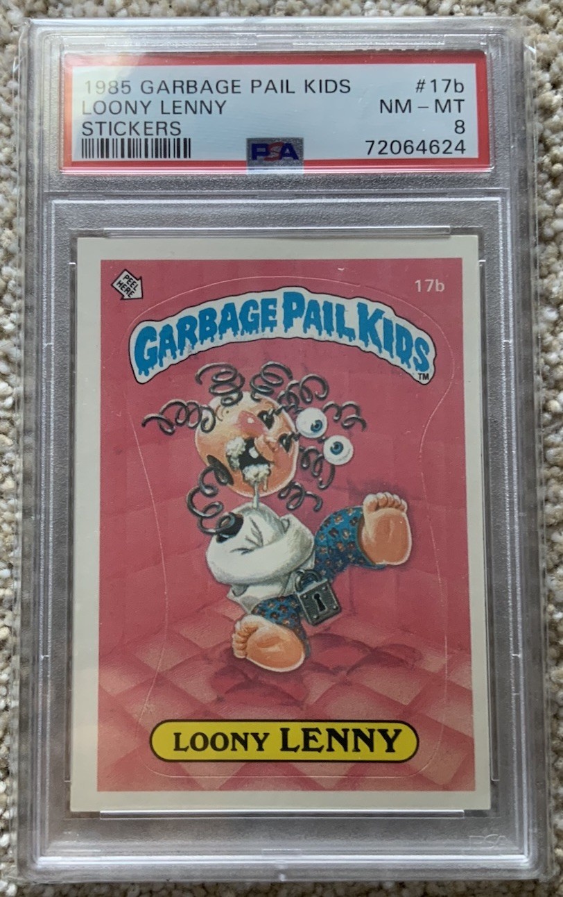 1985 Topps OS1 Garbage Pail Kids Series 1 LOONY LENNY 17b Matte Card PSA 8