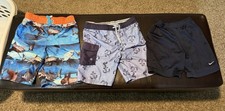 Lot of 3 Boys 2 Pairs Swim Trunks And 1 Pair Gym Shorts Size Small 6-7