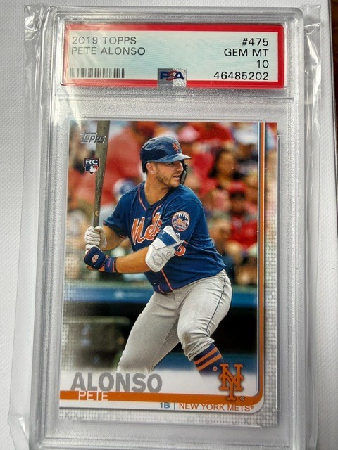 2019 Topps #475 Pete Alonso Rookie Card RC Graded Gem Mint PSA 10! METS!