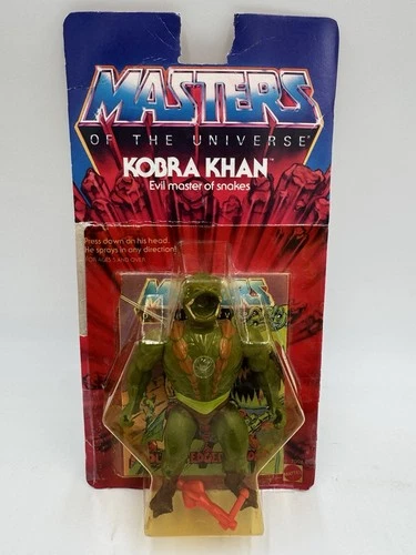 KOBRA KHAN 1983 Vintage MOTU Masters of Universe Figure Complete Bubble Taped On