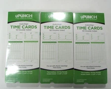 uPunch UB1000 Starter Time Punch Clock Set of 150 Time Cards Double-Sided