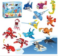 [NEUF] Bloc de construction de animaux 12 en 1, thème animaux marins
