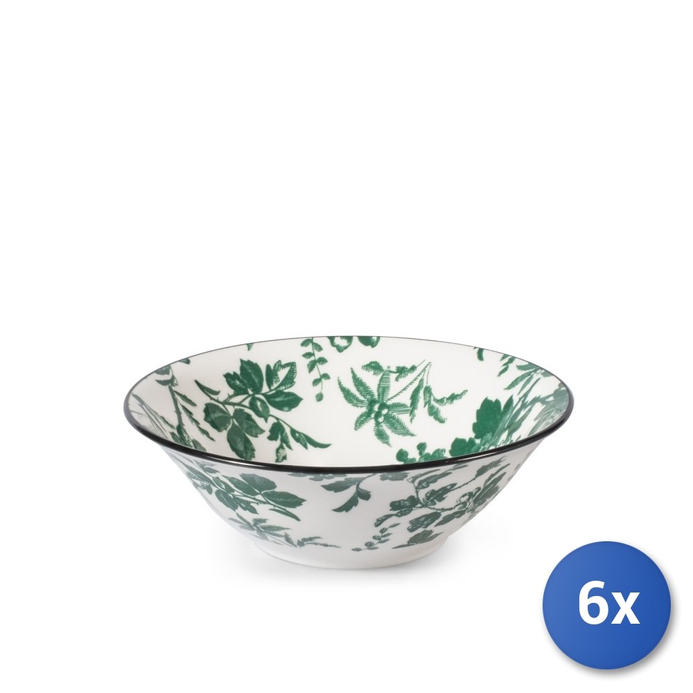 6X H&H Margaret Cup In Decorated Porcelain 20.5X6.5 Cm