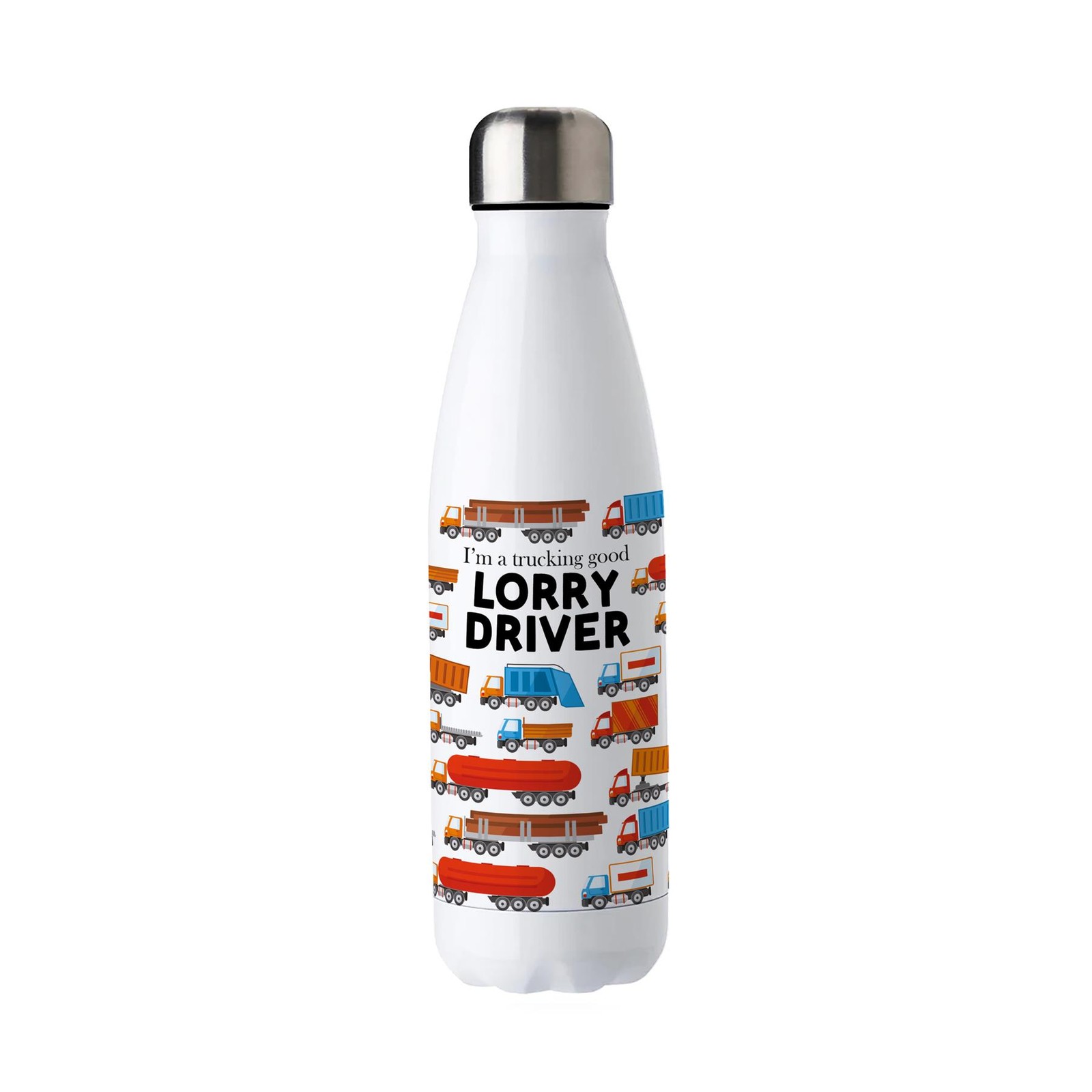 Novelty Lorry Driver Water Bottle - Reusable Stainless Steel On the Go Gift