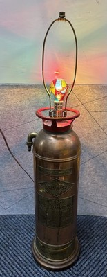 Antique Stillbech New York copper & brass Fire Extinguisher Lamp 25 