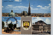 Stefansdom Peterskirche Prater Riesenrad Staatsoper Vienna Postcard 1968