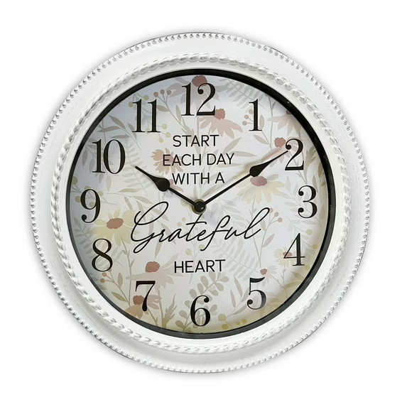 12" Analog Wall Clock Quartz Movement Battery Powered Inspirational Wall Clock