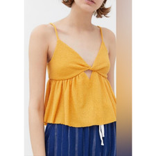 URBAN OUTFITTERS Women's Marigold Cutout Babydoll TANK Large NEW
