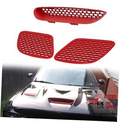  Hood Scoop Vent Compatible with 2015-2018 Dodge Challenger SRT Hellcat & Red