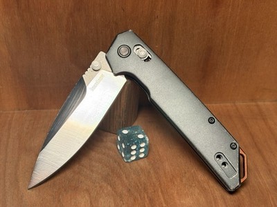 KERSHAW IRIDIUM 2038 D2 Steel Blade Plain Edge KVT Bearings DuraLock GREAT!