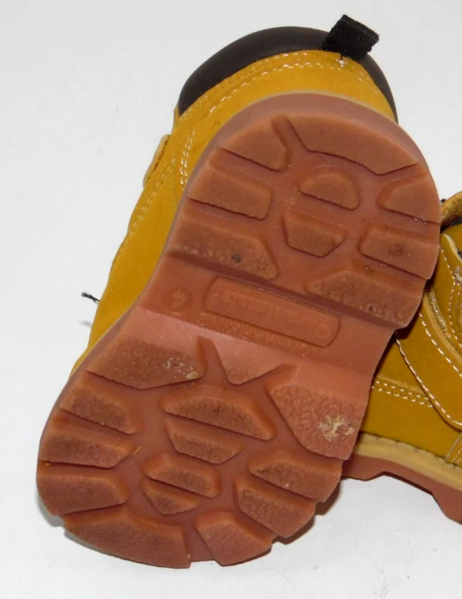 Garanimals 学步儿童 男孩/女孩 高帮伐木工 登山靴 4 棕褐色 红色格子衬里 — 第 4/4 张图片