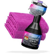 Versiegelung Wachs Set Spray Wax A1 HIGH END 500ml Dr.Wack + 2x Tuch 550GSM lila