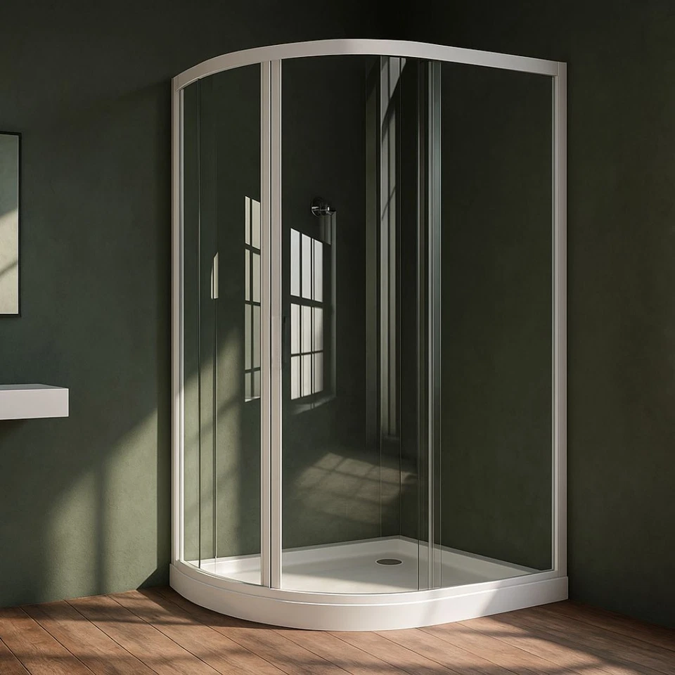 Ogomondo Box Doccia Semicircolare Bianco Circle Due Ante Scorrevoli  Foto 4 de 4