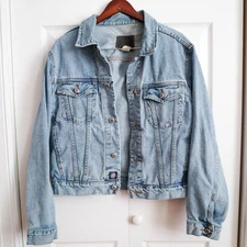 Vintage GAP Authentic Finish Sz M Indigo Denim Jean Trucker Jacket Distressed