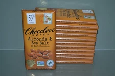 (12) Chocolove Dark Chocolate Almonds & Sea Salt Bars, 3.2 oz Each Best By 6/26