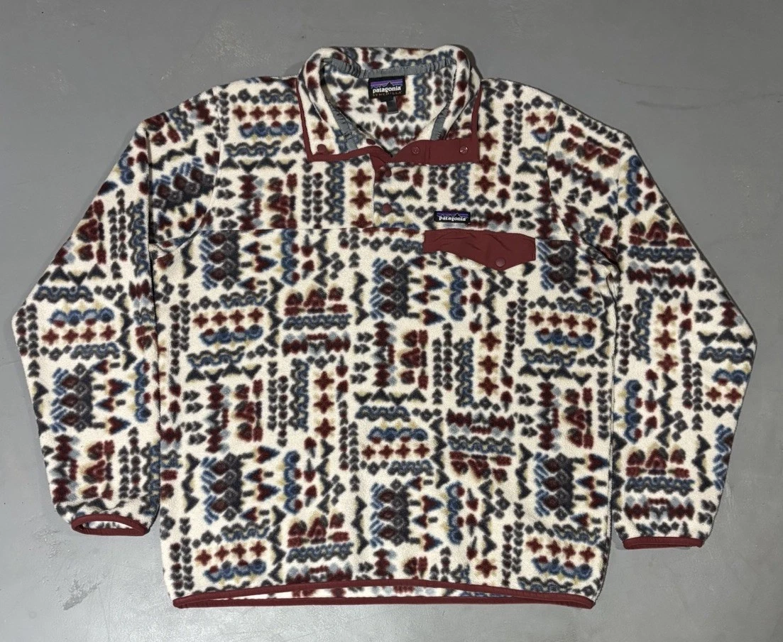 Patagonia Synchilla Snap T Fleece Pullover Wandering Woods Aztec Size Large