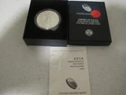 2014 W Uncirculated Burnished U S Mint Silver Eagle with box and COA