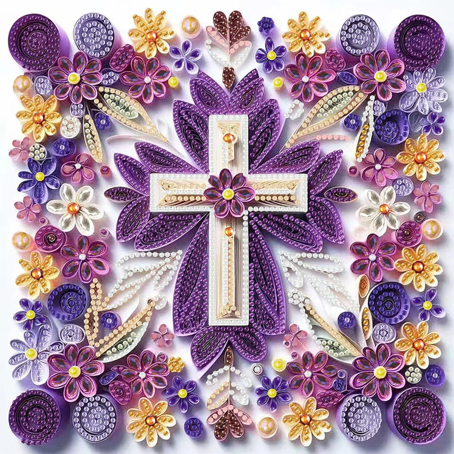 ZHUDENGXJL 5D Special Shape Diamond Art Kits for Adults Beginners, Cross Jesus F
