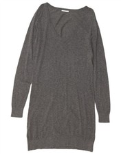 MARELLA Womens Long Sleeve Jumper Dress UK 16 Large Grey BE08