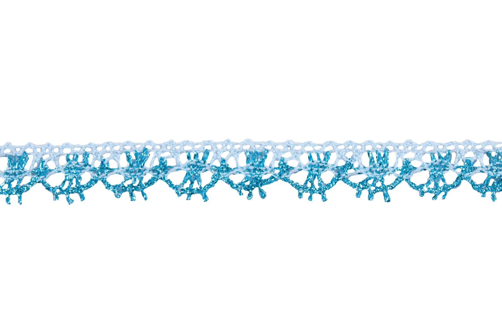 Trim: Lace: Metallic: 25m x 15mm: Blue