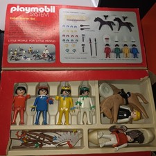 Schaper Playmobil Indio Nativo Americano Deluxe Juego 1976 Incomp con Sherrif
