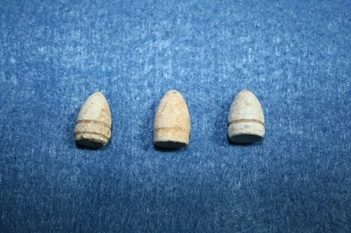 Civil War Pistol Bullets. Lot of 3 in good dug condition.