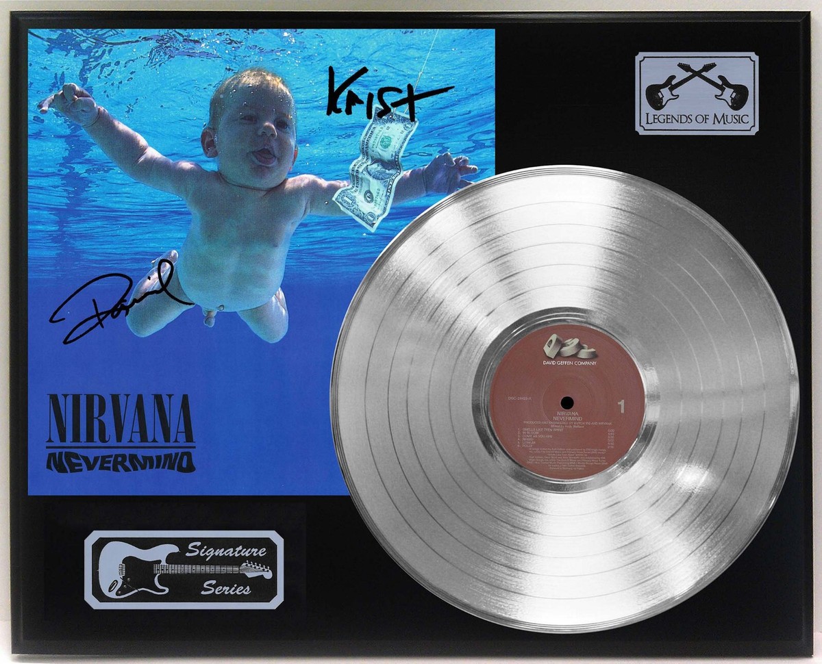 Nirvana Nevermind Silver LP Record Signature Display | eBay