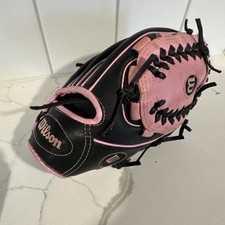 Wilson A200 Youth T-Ball Mitt GLOVE 10" Pink/Black Right Hand Thrower