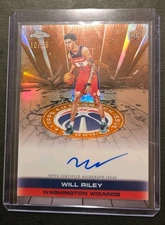 Will Riley 2025-26 Topps Chrome Cert Autograph Issue Rookie RC Auto Orange /25