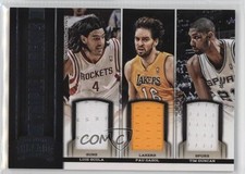 2012 Threads Triple Threats Materials Luis Scola Pau Gasol Tim Duncan #5 HOF 4y0